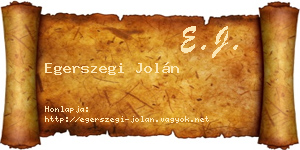 Egerszegi Jolán névjegykártya