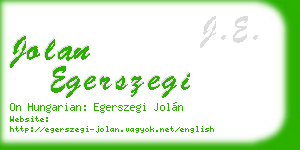 jolan egerszegi business card